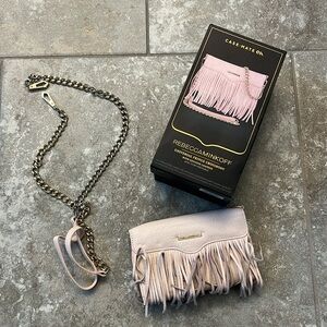 NWT-Rebecca Minkoff Universal Fringe Leather Crossbody Bag Color Light Pink
